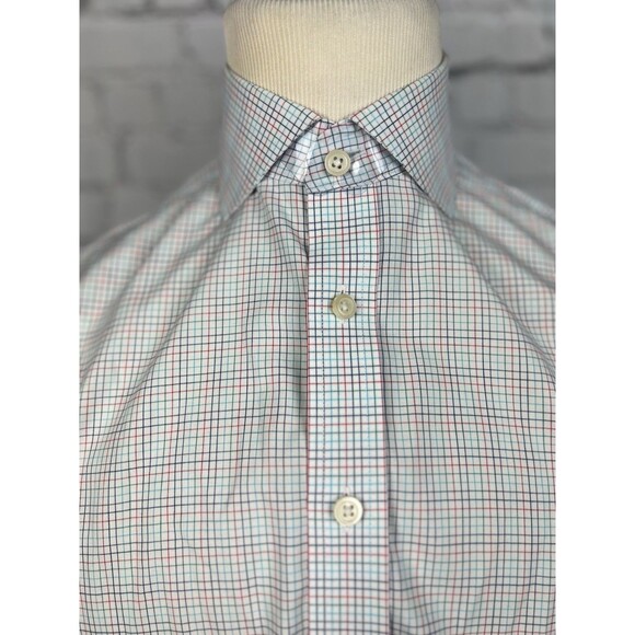 Charles Tyrwhitt Dress Shirt Men 15 1/2-32 Slim Fit French Cuff Multi Grid Check - Picture 1 of 8